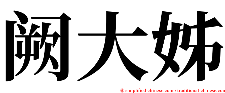 阙大姊 serif font