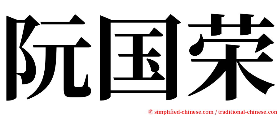 阮国荣 serif font