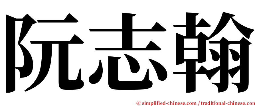 阮志翰 serif font