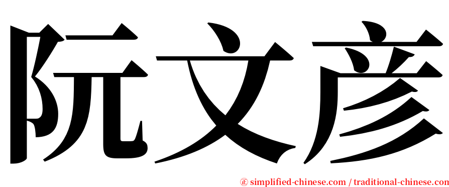 阮文彦 serif font