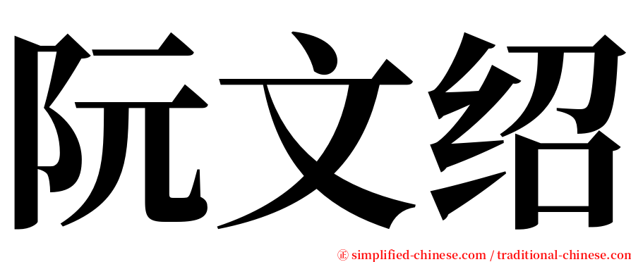 阮文绍 serif font