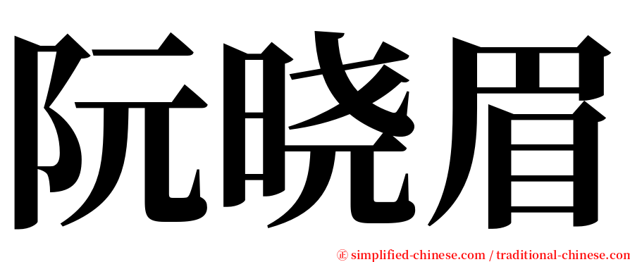 阮晓眉 serif font