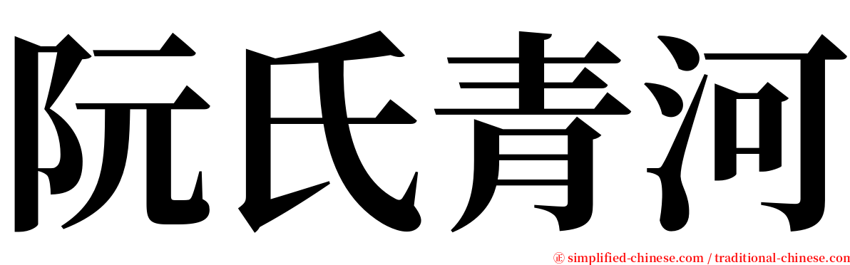 阮氏青河 serif font