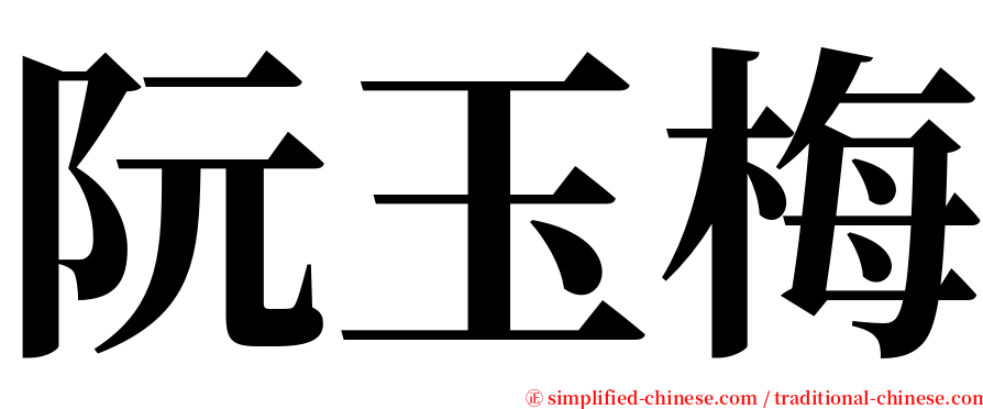 阮玉梅 serif font