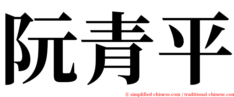 阮青平 serif font