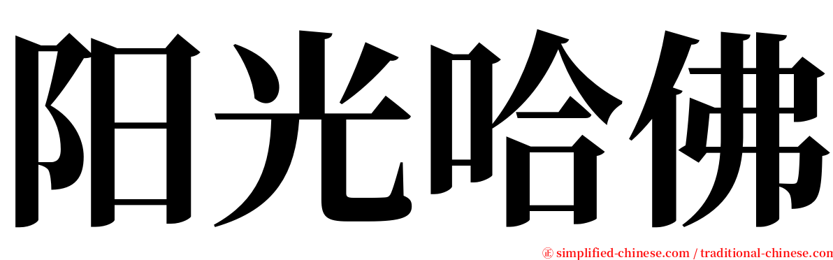 阳光哈佛 serif font