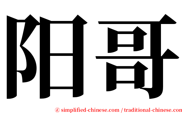 阳哥 serif font