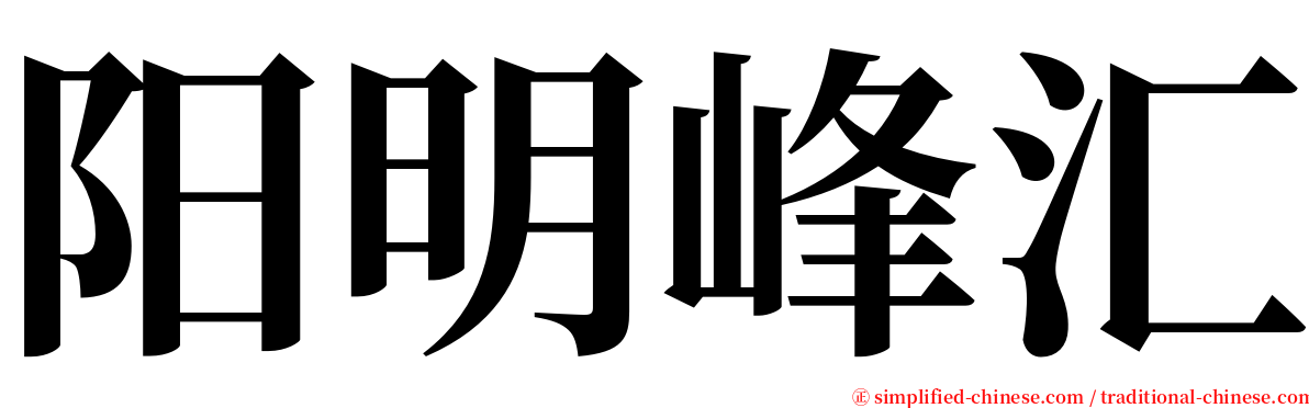阳明峰汇 serif font