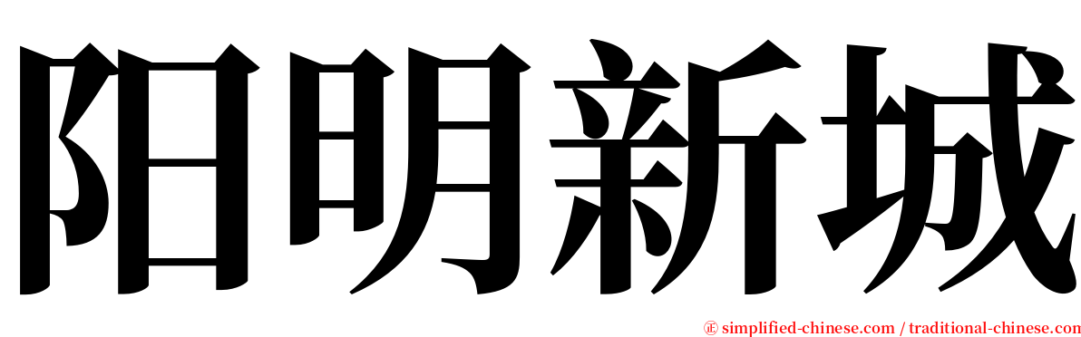 阳明新城 serif font