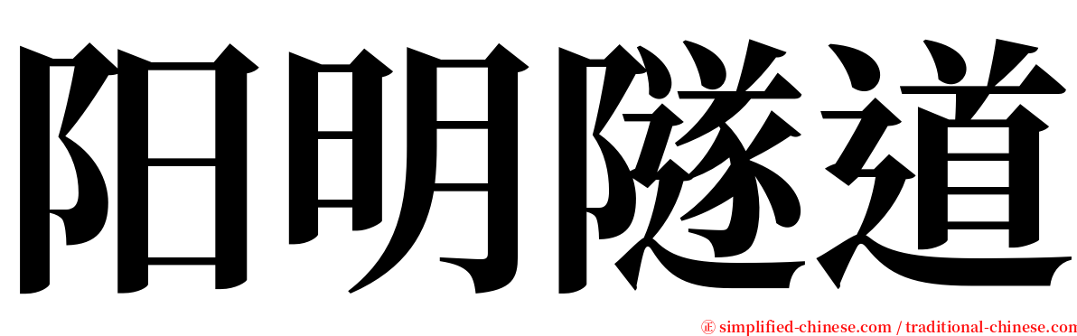 阳明隧道 serif font