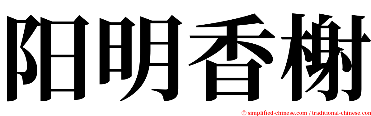 阳明香榭 serif font