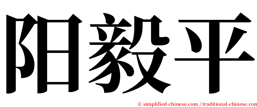 阳毅平 serif font