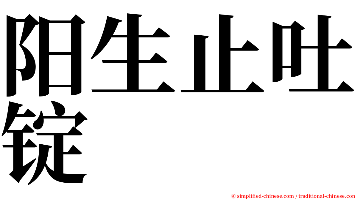 阳生止吐锭 serif font