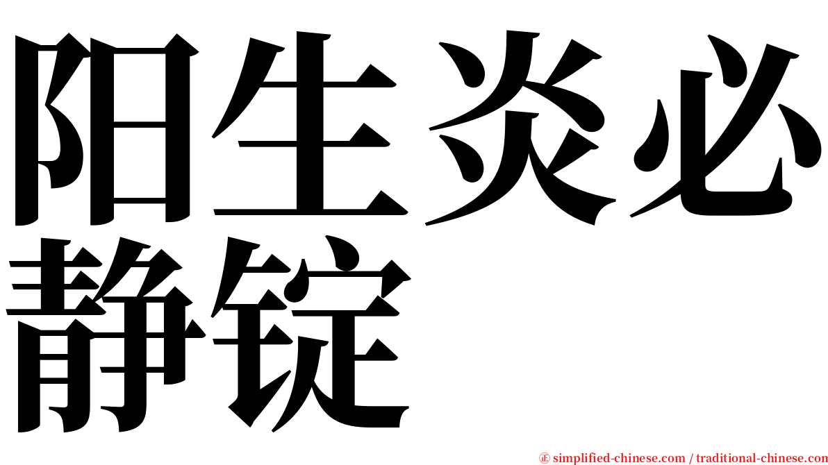 阳生炎必静锭 serif font