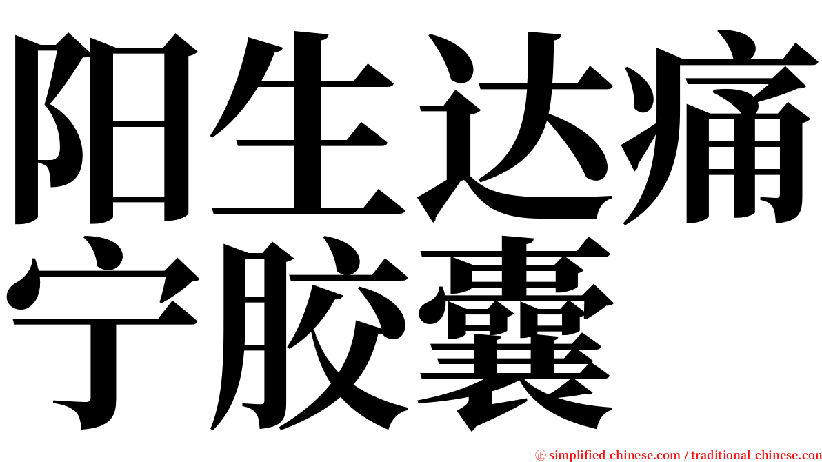 阳生达痛宁胶囊 serif font