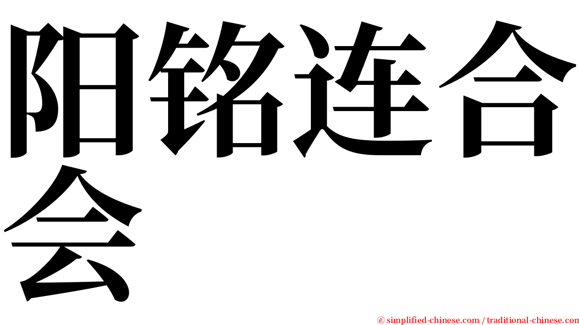 阳铭连合会 serif font