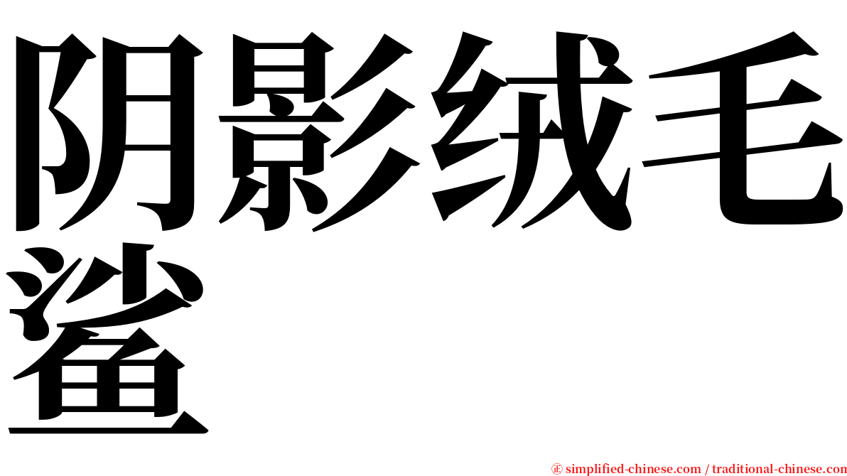 阴影绒毛鲨 serif font