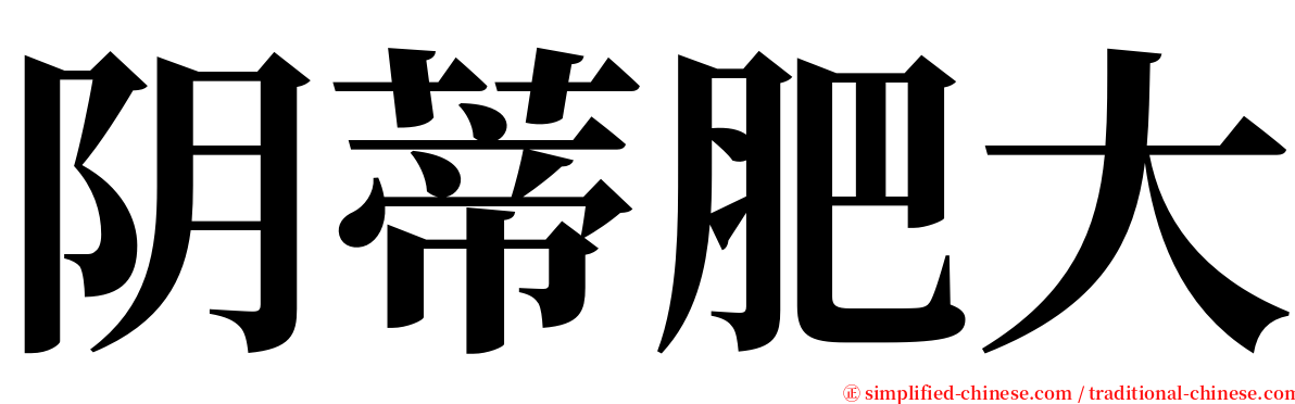 阴蒂肥大 serif font