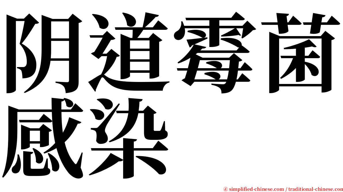 阴道霉菌感染 serif font