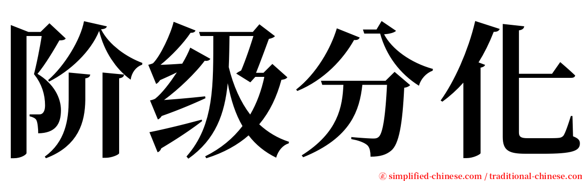 阶级分化 serif font