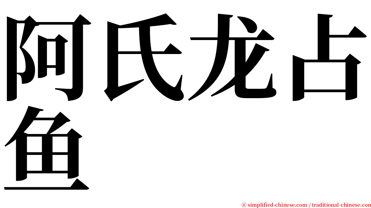 阿氏龙占鱼 serif font