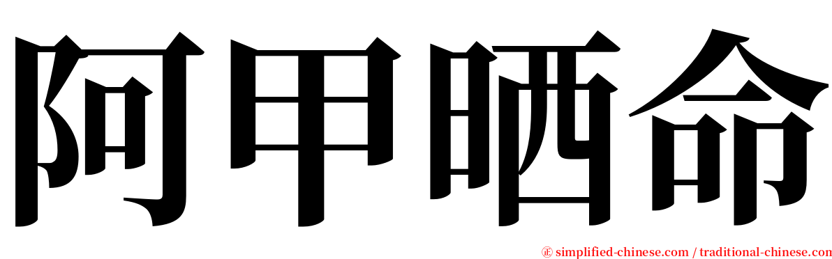 阿甲晒命 serif font