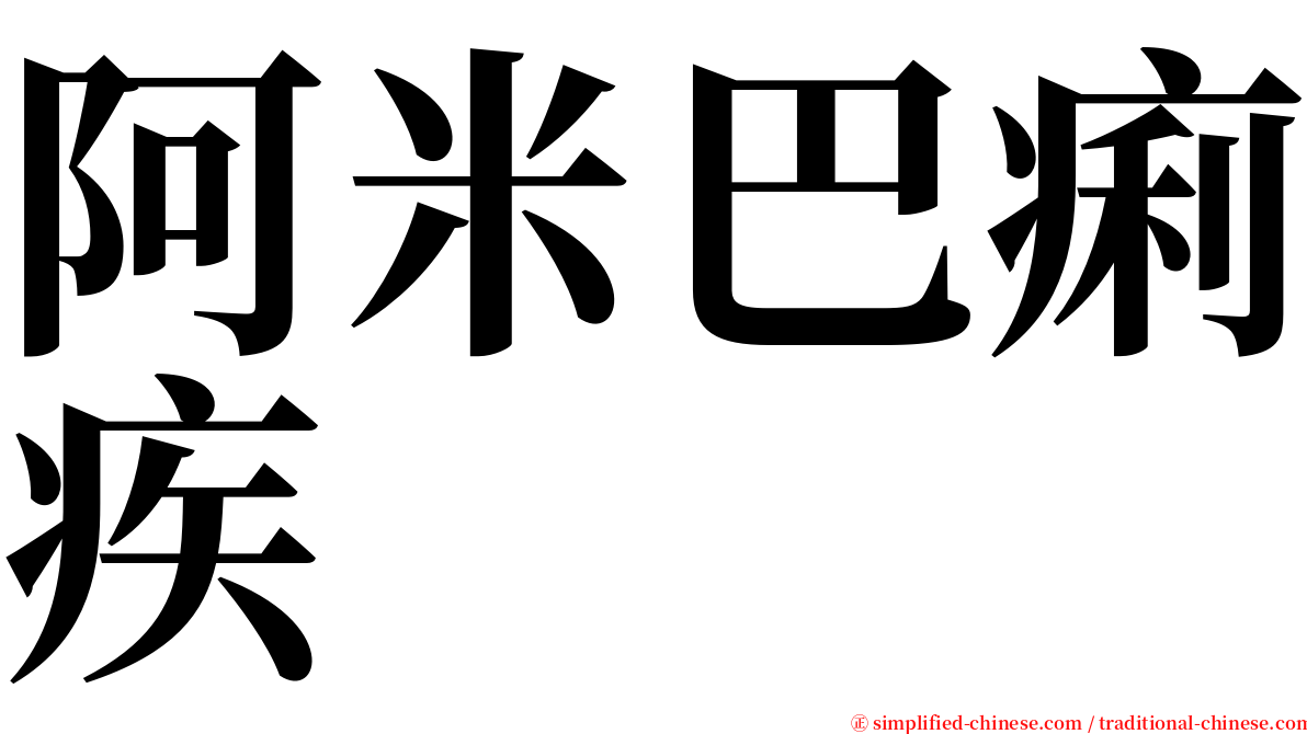 阿米巴痢疾 serif font