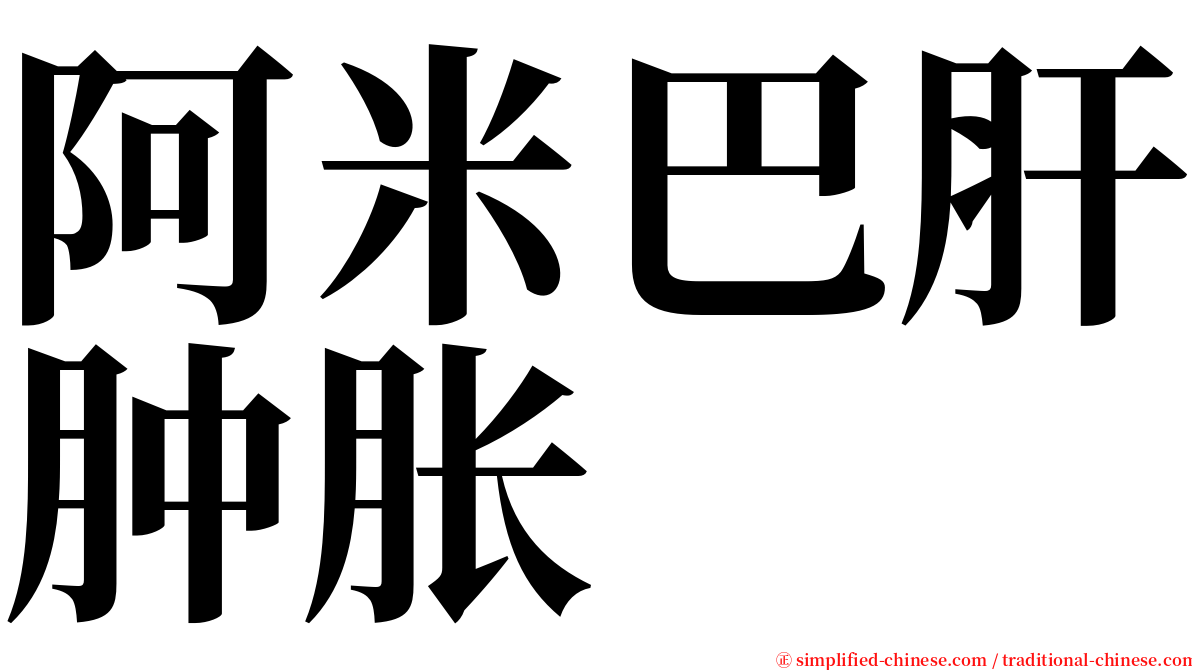 阿米巴肝肿胀 serif font