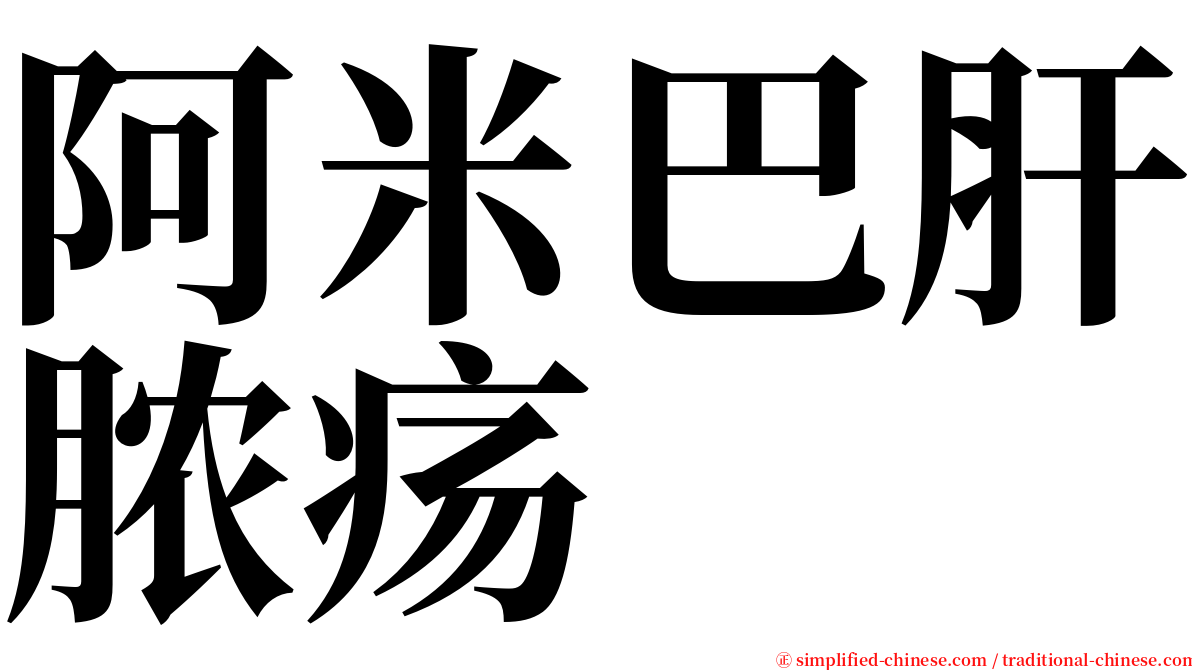 阿米巴肝脓疡 serif font