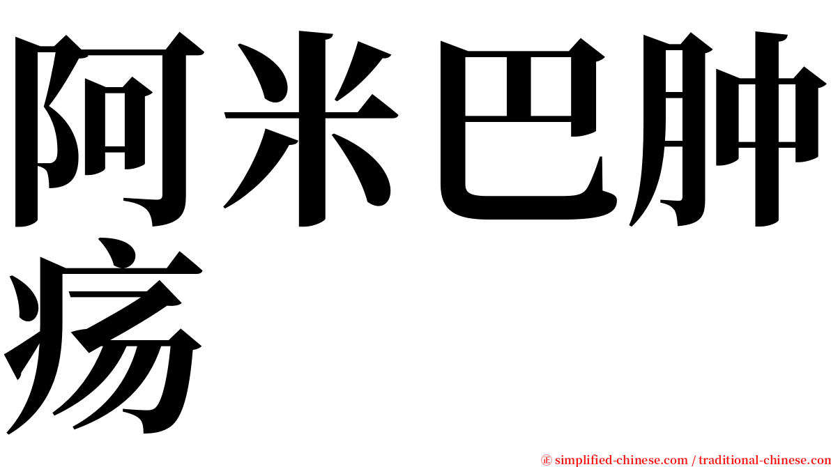 阿米巴肿疡 serif font