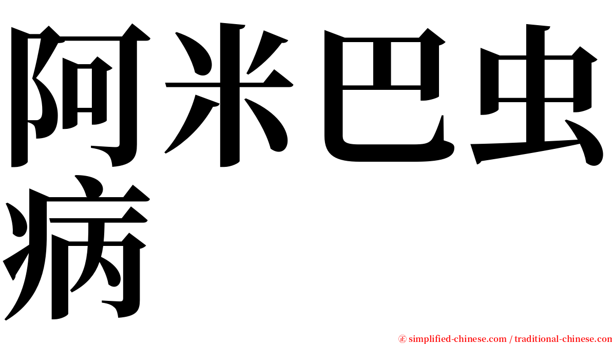 阿米巴虫病 serif font