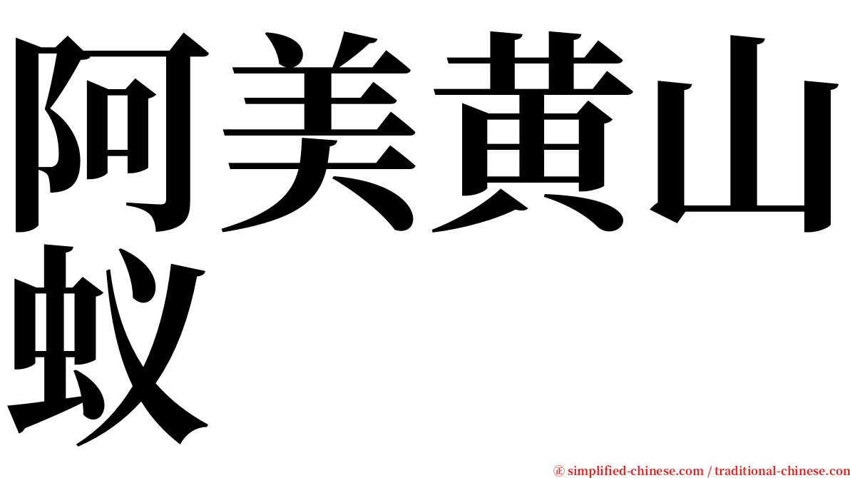 阿美黄山蚁 serif font