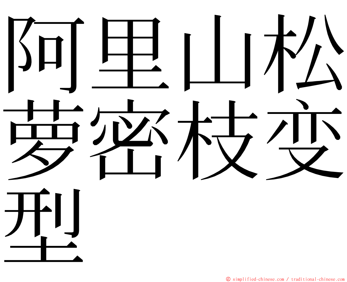 阿里山松萝密枝变型 ming font