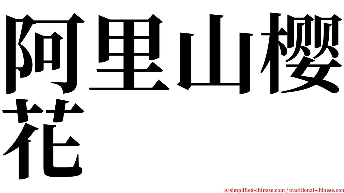 阿里山樱花 serif font