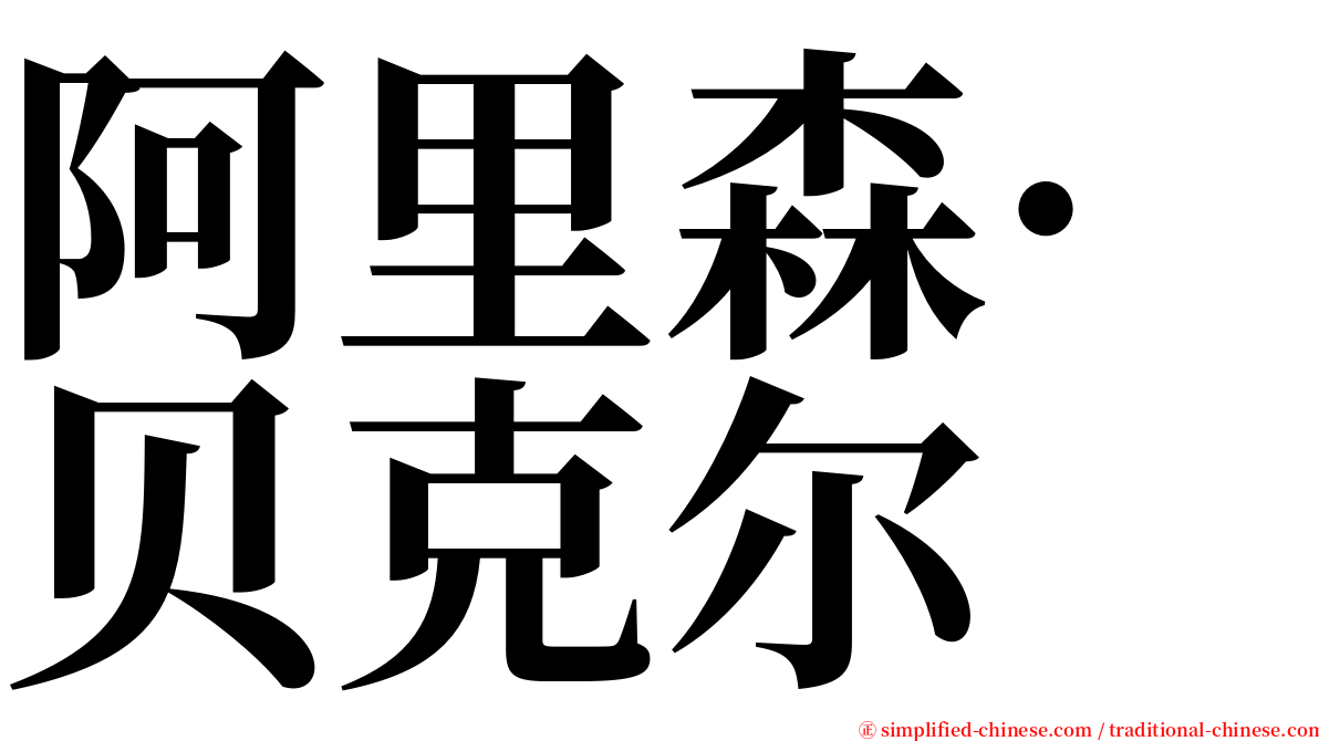 阿里森·贝克尔 serif font