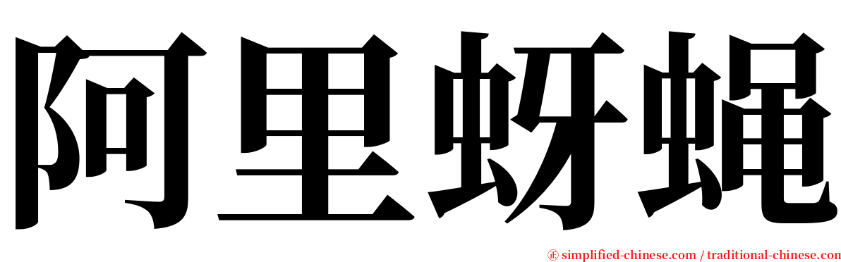 阿里蚜蝇 serif font