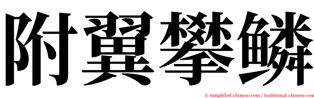 附翼攀鳞 serif font