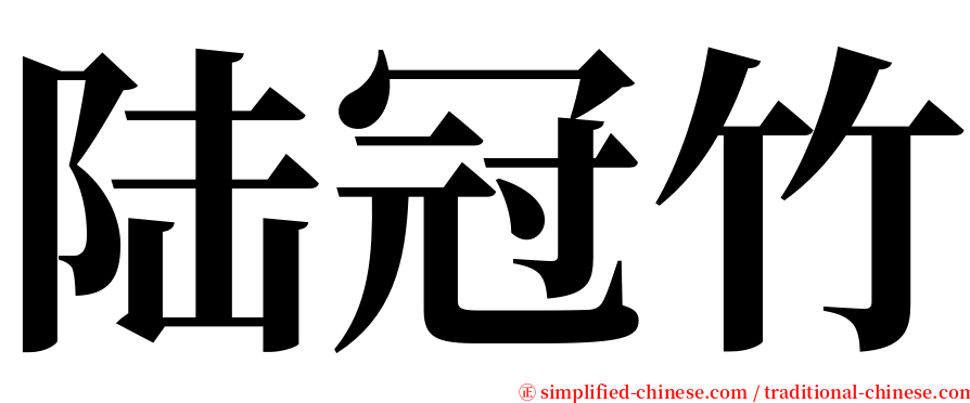 陆冠竹 serif font