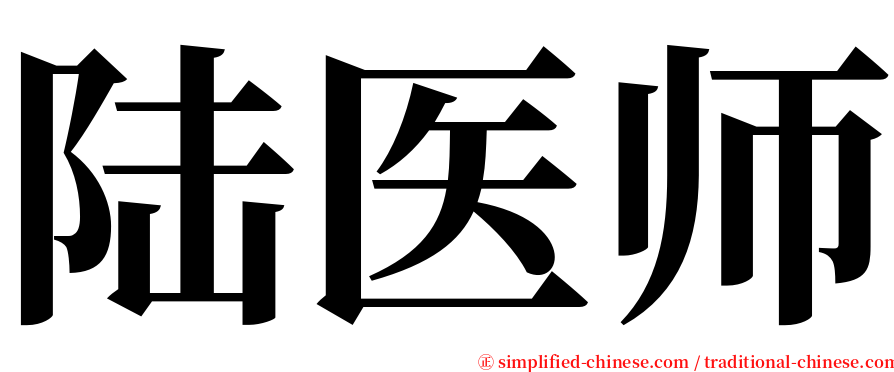 陆医师 serif font