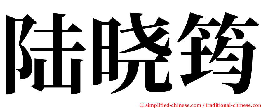 陆晓筠 serif font