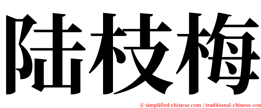 陆枝梅 serif font