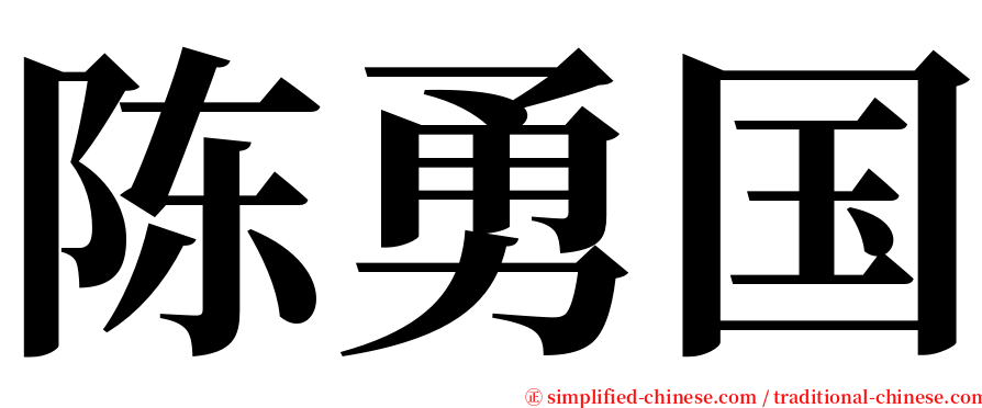 陈勇国 serif font