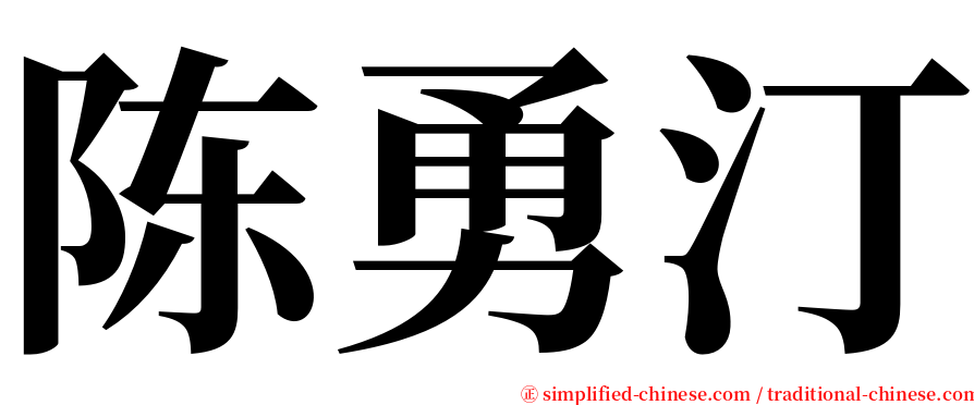 陈勇汀 serif font