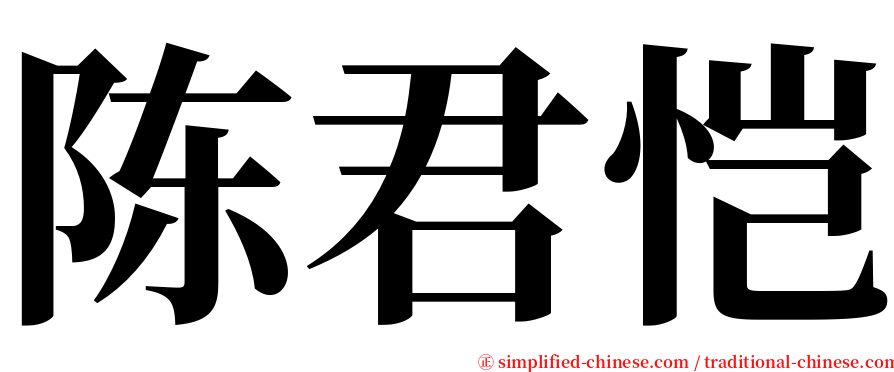 陈君恺 serif font