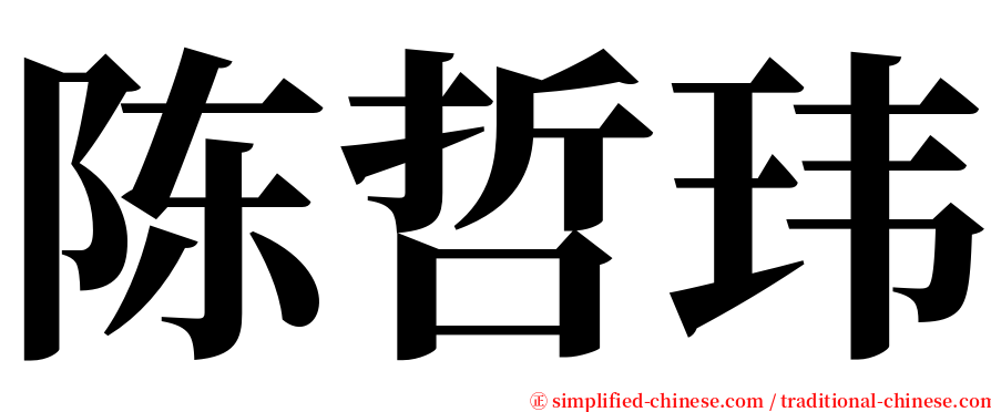 陈哲玮 serif font