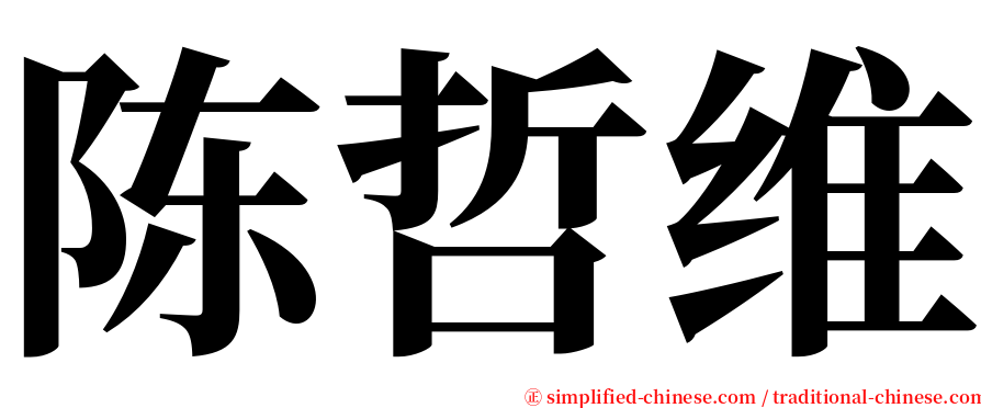 陈哲维 serif font