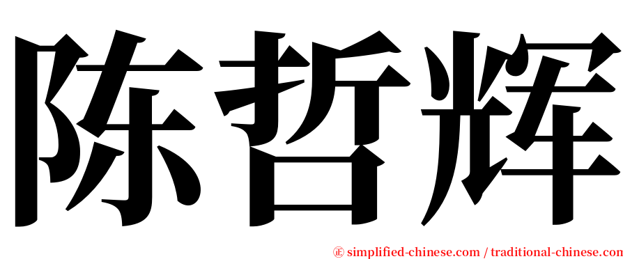 陈哲辉 serif font