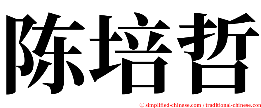 陈培哲 serif font