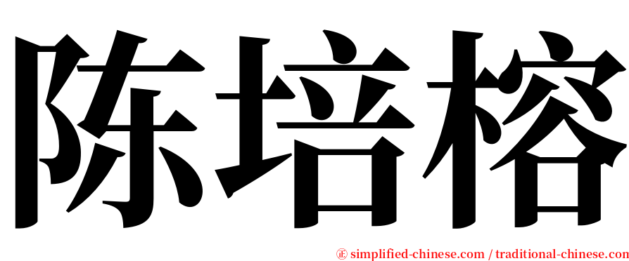 陈培榕 serif font