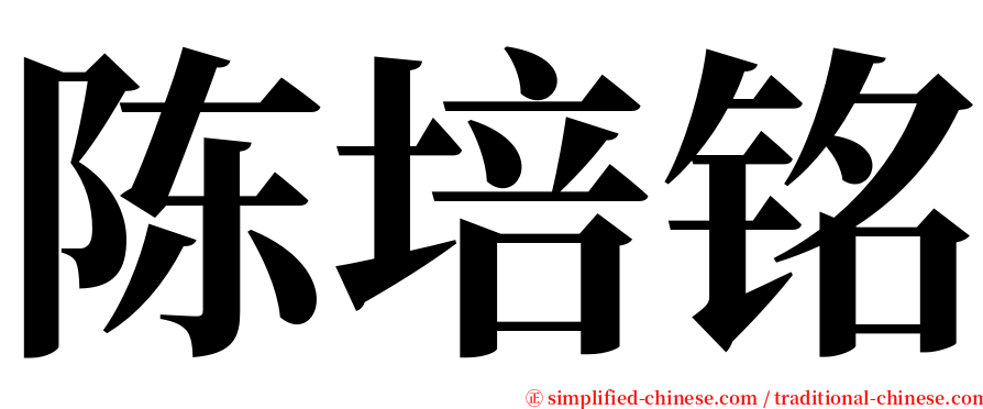 陈培铭 serif font